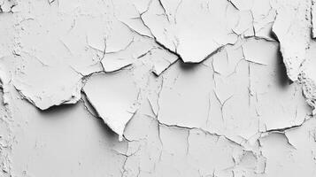 White cracked paint on a wall photo