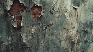 Weathered Wall Reveals Underlying Brickwork photo