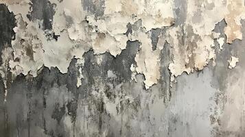 Weathered Wall Texture Showing Peeling Paint and Decay photo