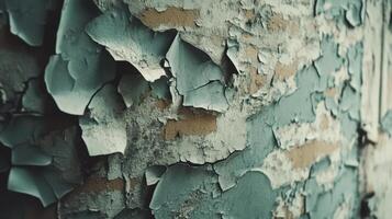 Flaking Teal Paint on Weathered Surface photo