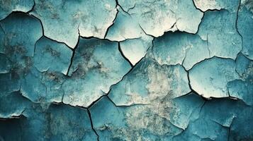 Cracked Teal Paint Texture Abstract Background photo