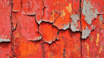 Peeling Red Paint On Weathered Surface photo