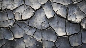 Cracked earth surface showing aridity and drought photo
