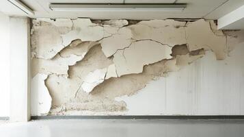 Damaged Wall Interior Showing Extensive Plaster Deterioration photo