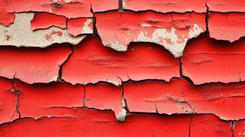 Red paint peeling texture cracked surface detail photo