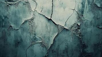 Cracked Teal Wall Texture Abstract Background photo