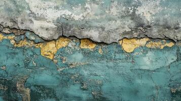 Weathered Wall Texture Shows Aged Paint and Cracks photo