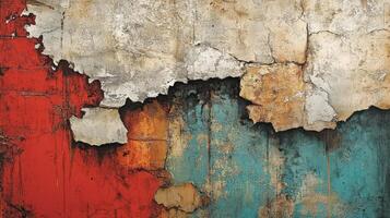 Abstract Wall Texture Showing Peeling Paint and Decay photo