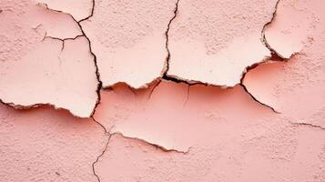 Cracked Pink Wall Showing Aged Texture photo
