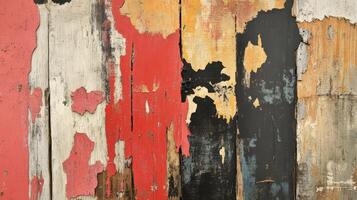 Abstract Peeling Paint Wooden Panel Texture photo