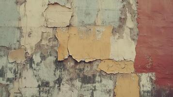 Peeling Paint Reveals Aged Wall Texture And Colors photo