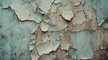 Old paint peeling off of a wall photo