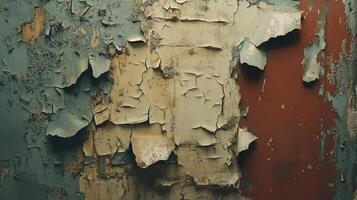 Peeling Paint Reveals Aged Layers Of Color And Texture photo