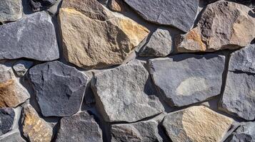 A stone wall with many different colors photo