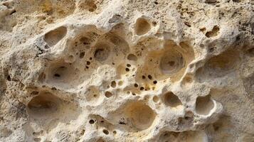 Eroded Rock Surface Showing Numerous Holes And Cavities photo