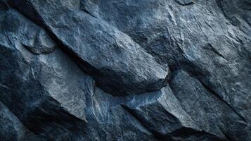 Dark Blue Rock Face Texture Detail photo