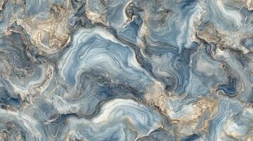 Abstract Blue and Beige Swirling Marble Texture photo