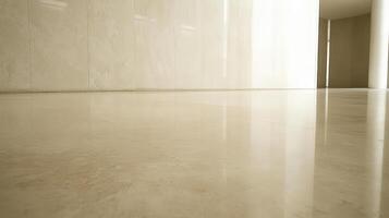 Modern minimalist interior design featuring beige walls and floor photo
