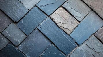 Blue and Gray Slate Stone Wall Texture photo