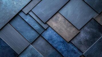 Abstract Blue Tiles Geometric Pattern Design photo