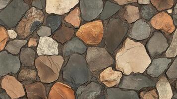 Irregular Shaped Stones Wall Texture Background photo