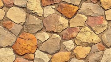 Irregular Shaped Stones Form A Rustic Wall photo