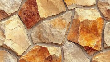 Irregular Shaped Stones Form a Rustic Wall Texture photo
