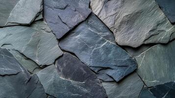 Grey Slate Stone Wall Texture Background photo