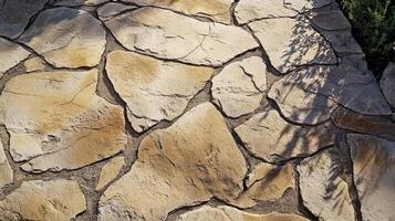 Irregular Stone Pathway Showing Subtle Shadow Patterns photo