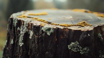 Moss Covered Tree Stump In A Forest Setting photo