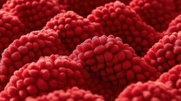 Red textured surface resembling clustered spheres photo