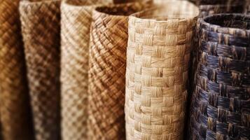 Woven Baskets in Various Shades of Brown photo