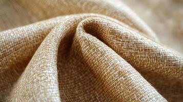 Beige Linen Fabric Texture Close Up photo