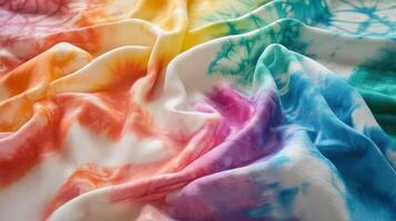 Rainbow Tie Dye Fabric Draped Softly photo