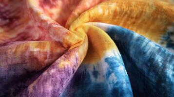 Colorful Tie Dye Fabric Swirled Pattern Texture photo