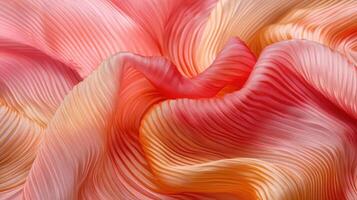 Abstract Draped Fabric Showing Peach Coral Color Gradient photo