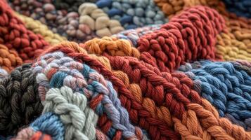 Colorful Chunky Knit Texture Abstract Art photo