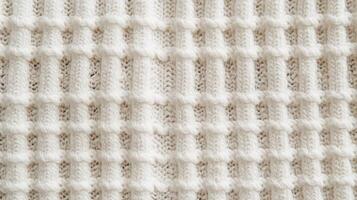 Cream Knitted Fabric Textured Background photo