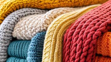 Stacked Knitwear Autumn Winter Colors Textures photo