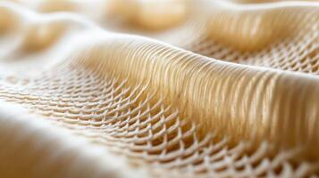 Creamy Beige Fabric Texture With Woven Netting Detail photo