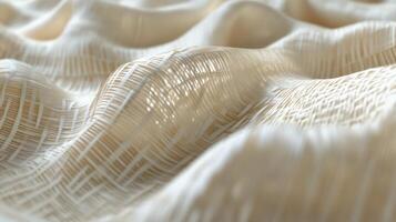 Elegant Cream Fabric With Intricate Woven Pattern photo