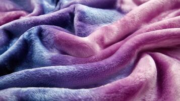 Soft Purple and Blue Ombre Faux Fur Fabric Texture photo
