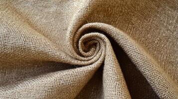 Brown Burlap Fabric Swirled Texture Detail photo