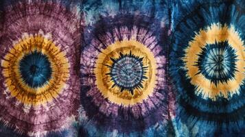 Abstract Tie Dye Fabric With Circular Patterns photo