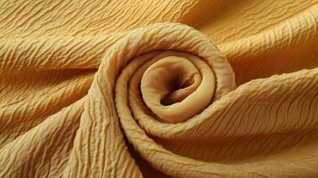 Golden Fabric Swirled in a Rose Like Shape photo