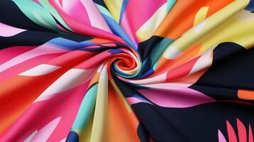 A colorful fabric with a swirl pattern photo