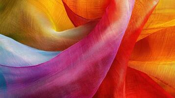 Rainbow Colored Sheer Fabric Draped Softly photo