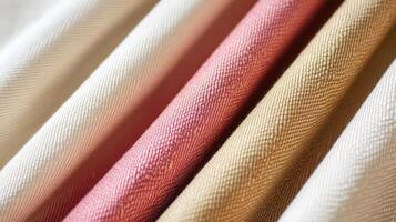 Rolled Fabric Samples Showcasing Diverse Colors And Textures photo