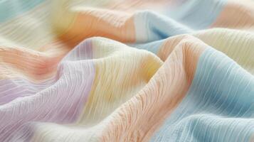 Soft Pastel Striped Fabric Draped Beautifully photo