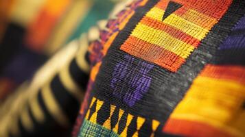 Vibrant Colorful Textile Fabric Close Up Detail photo